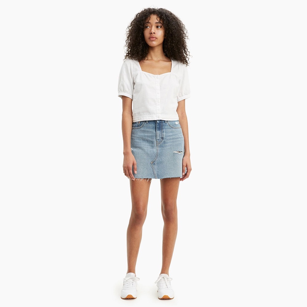 LEVI’S HIGH RISE DECONSTRUCTED SKIRT - Picture 2 of 7